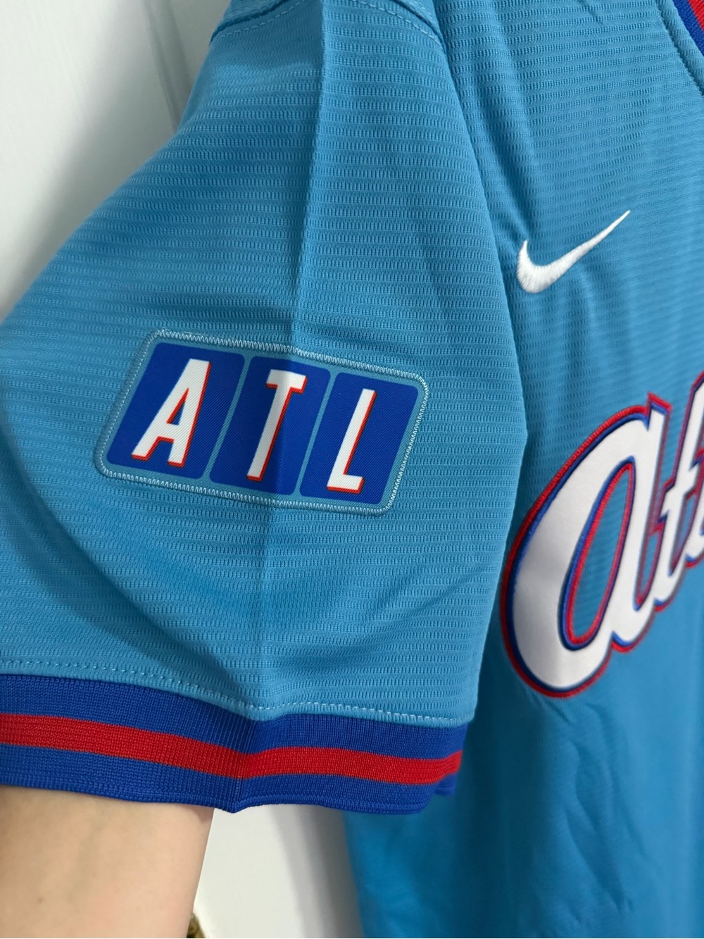 Nike Light Blue Atlanta Braves Baseball Jersey Baldwin 30 - Picture 3 of 5
